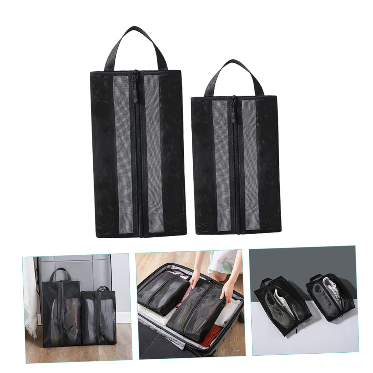 6stücke Tragbare Schuhtaschen Atmungsaktive Mesh Schuhbeutel Für Reisen Organizer Zur Aufbewahrung Von Schuhen Reiseaccessoire Für Ordentliche Gepäckorganisation