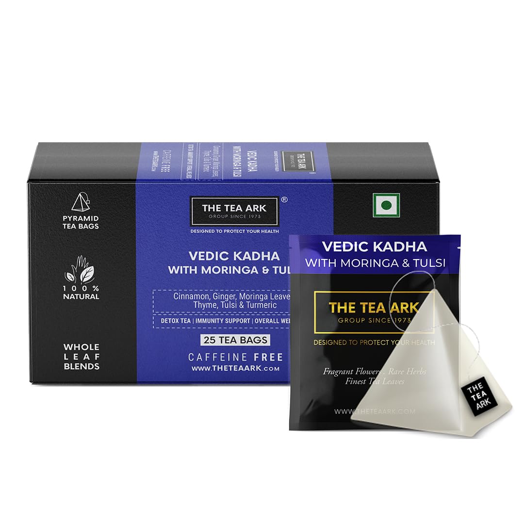 The Tea Ark Vedic Kadha Tea Bags | 25 Pyramid Tea Bags | Ingredients ...