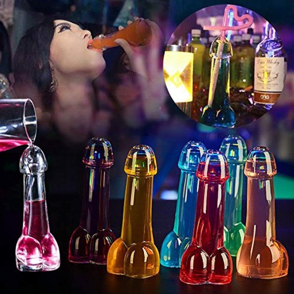 4 bicchieri da vino trasparenti creativi, bicchieri da succo di birra, bicchieri da cocktail Martini ad alto boro, bicchieri divertenti per whisky, bar, piscina, feste di compleanno