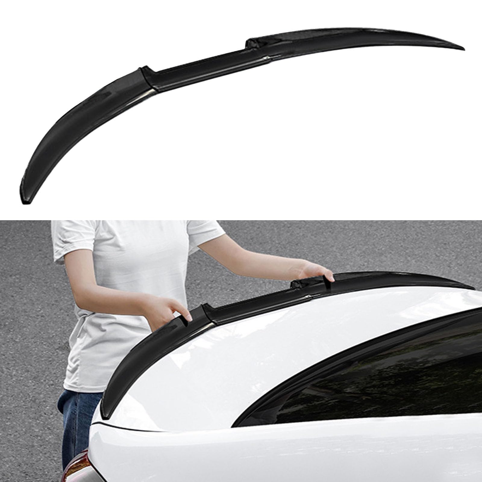 GYHZNB Car Rear Roof Spoiler,Compatible with Audi A6 S6 C7 Facelift TFSI TDI Avant S-Line 2014-2018,Car parts,Gloss Black