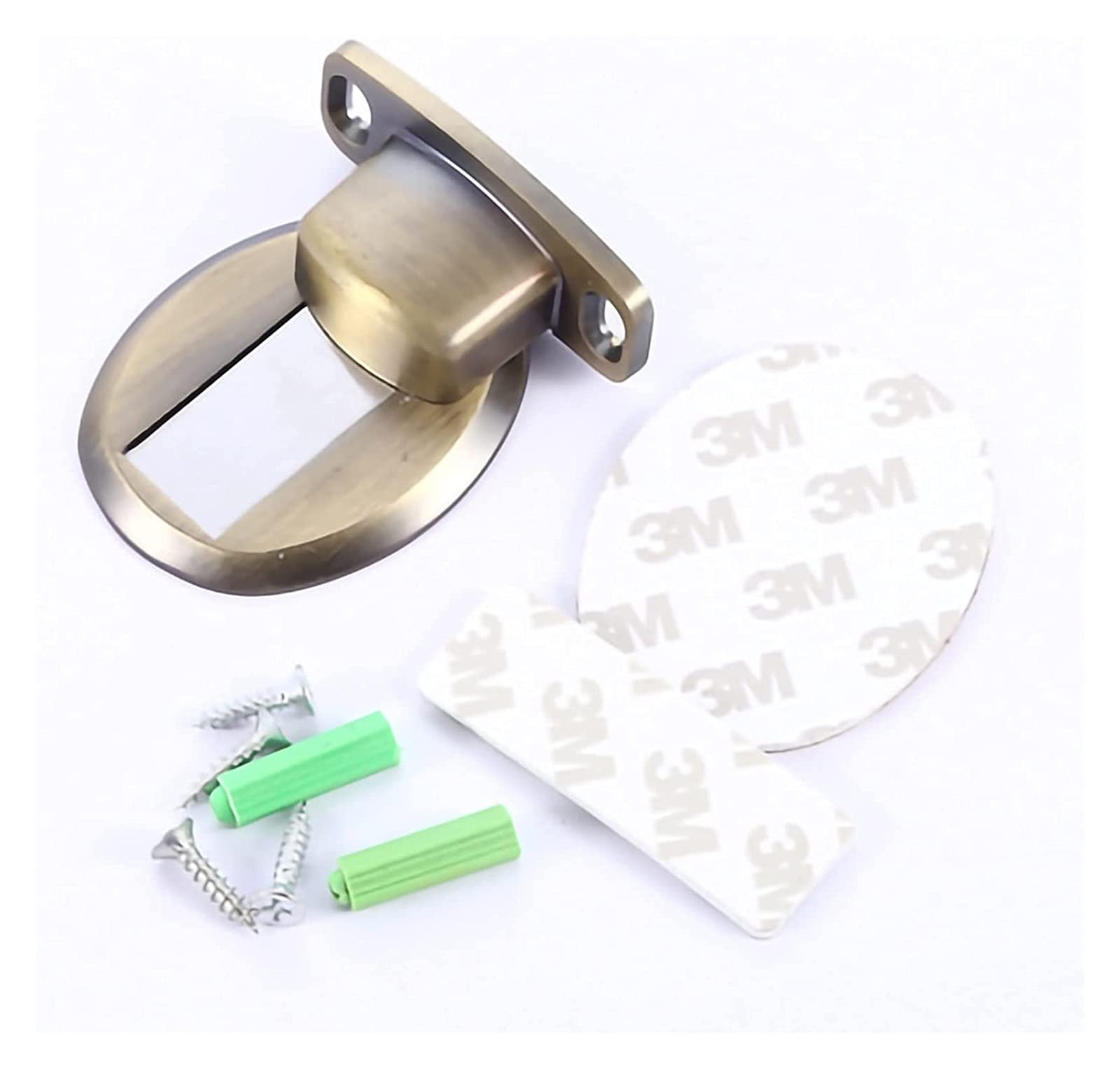 Door Stopper, Magnetic Stainless Steel Door Catch Wall Mount Holder Home Anti-Collision Invisible Stop(Green Bronze)