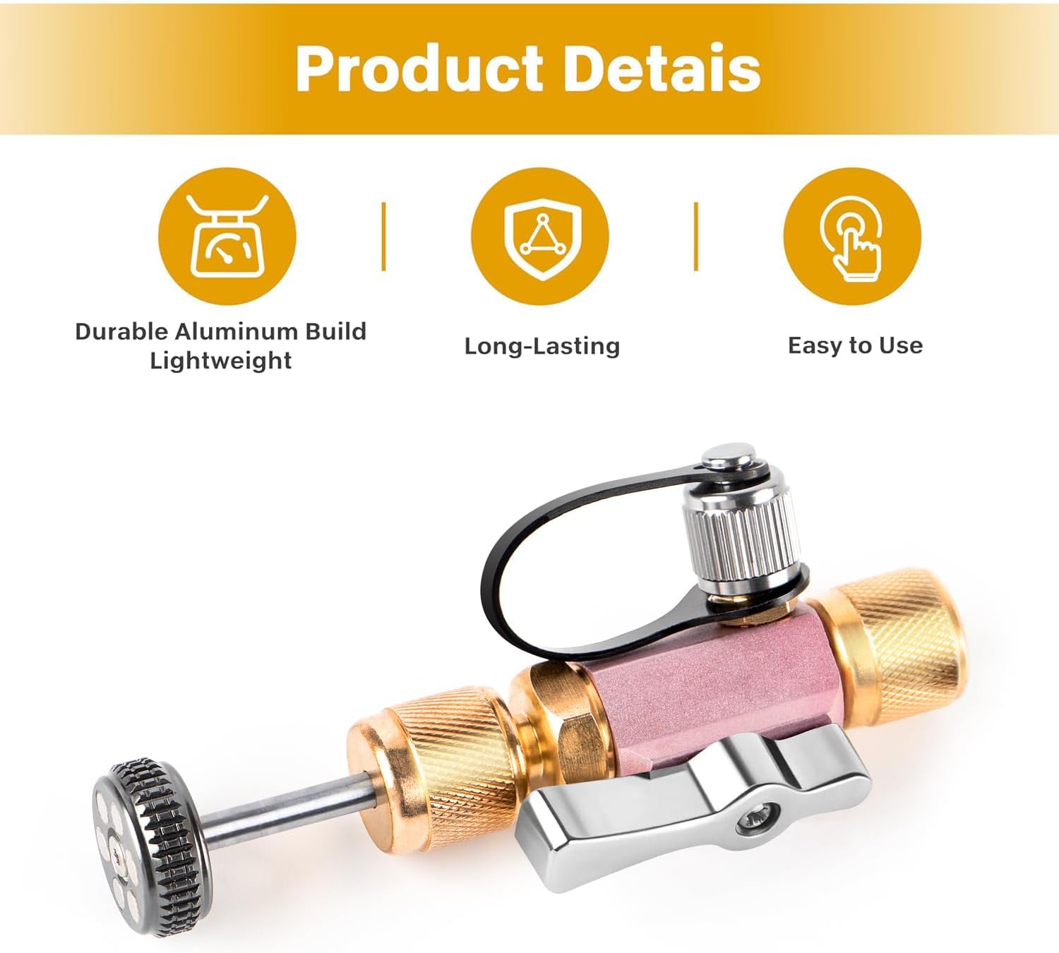 HVAC Tools – Mega Flow Vacuum Rated Valve Core Removal Tool, 5/16" System Connection, Professional Refrigeration Service Equipment