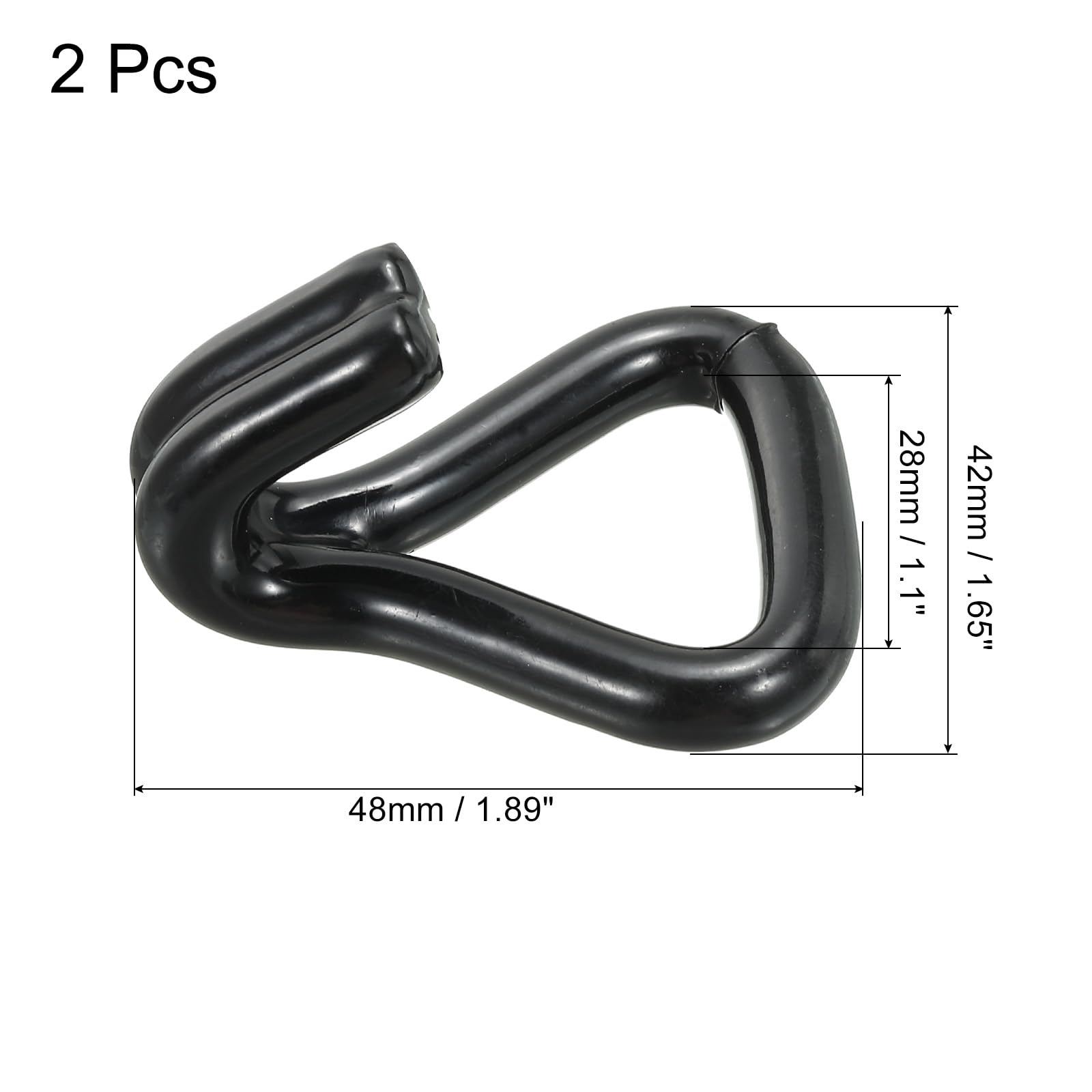 QUARKZMAN Gancio per Cinghia a Doppia J a Cricchetto Carico 1763 Libbre per 1" Cinghia di Ancoraggio Auto Camion Rimorchio 2 Nero Plastic Coatingpz