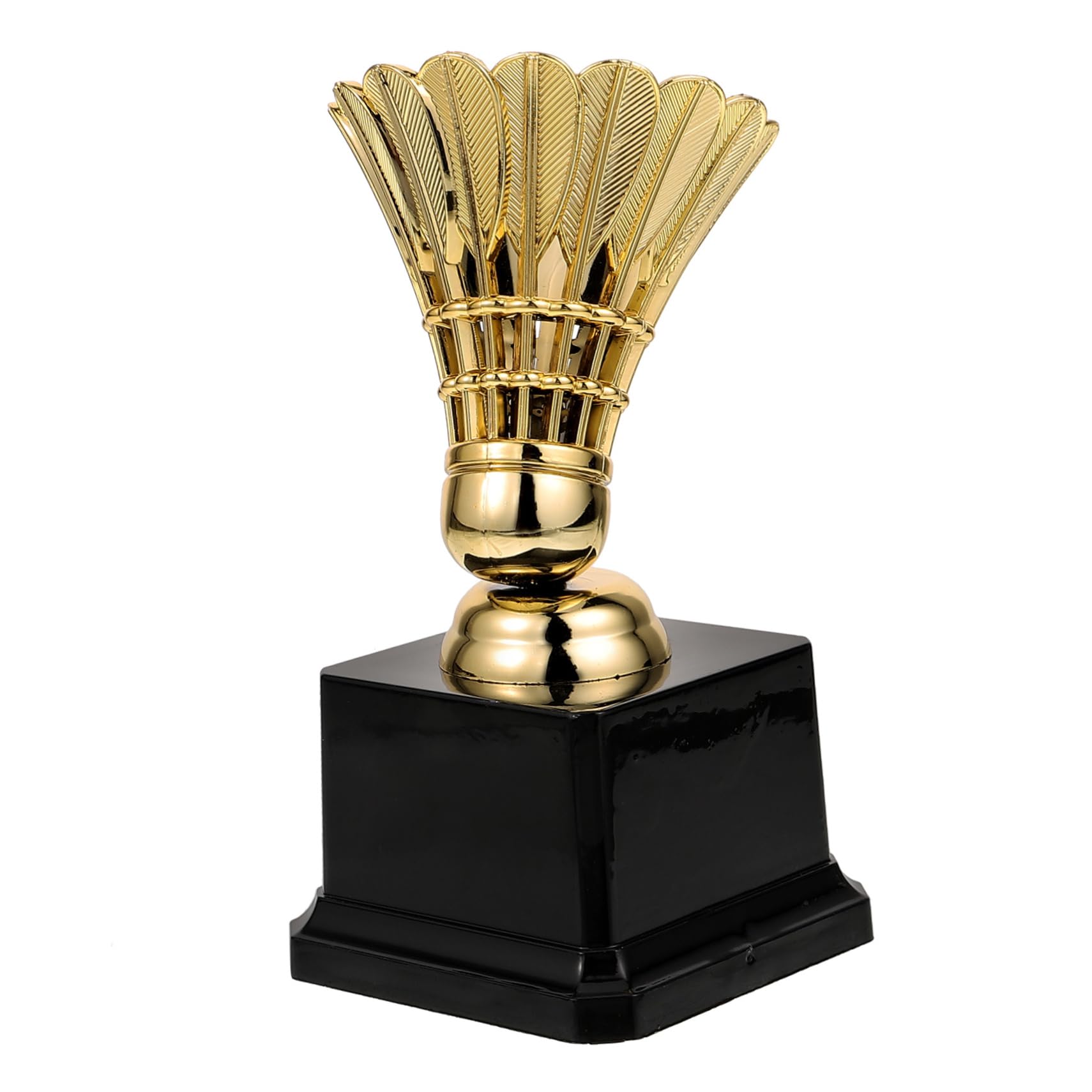 Yardwe 3st Badminton-Match-trophäe Trophäen Verliehen Stielspielzeug Modelltrophäe Medaillen Für Wettkampf-trophäe Konstruktionsspielzeug Dekoratives Trophäenmodell Golden Plastik