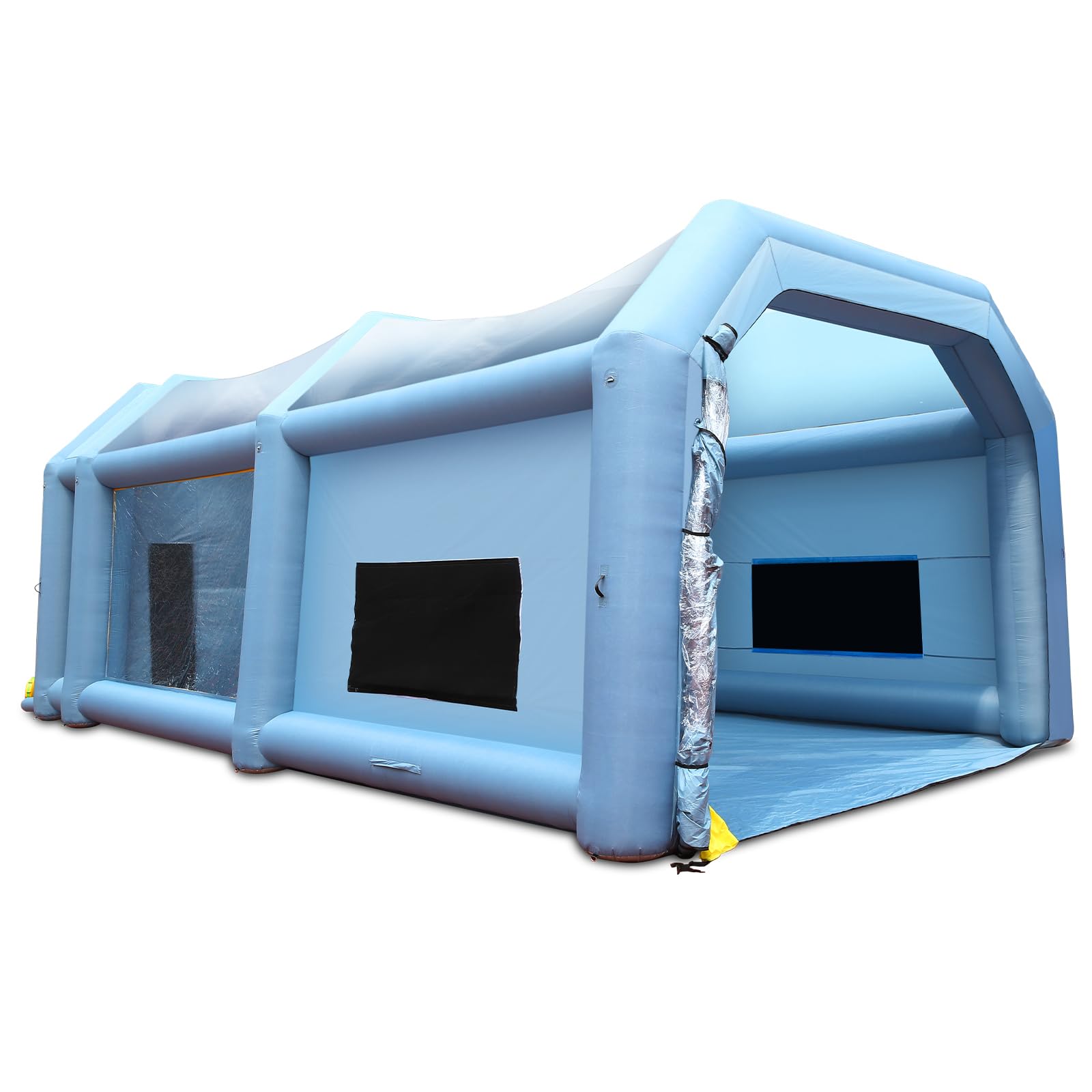 VEVOR Tragbares Aufblasbares Farbzelt 10 x 6 x 4 m 1100 + 950 W Sprühschutz Farbkabine Blau 210D Oxford-Gewebe