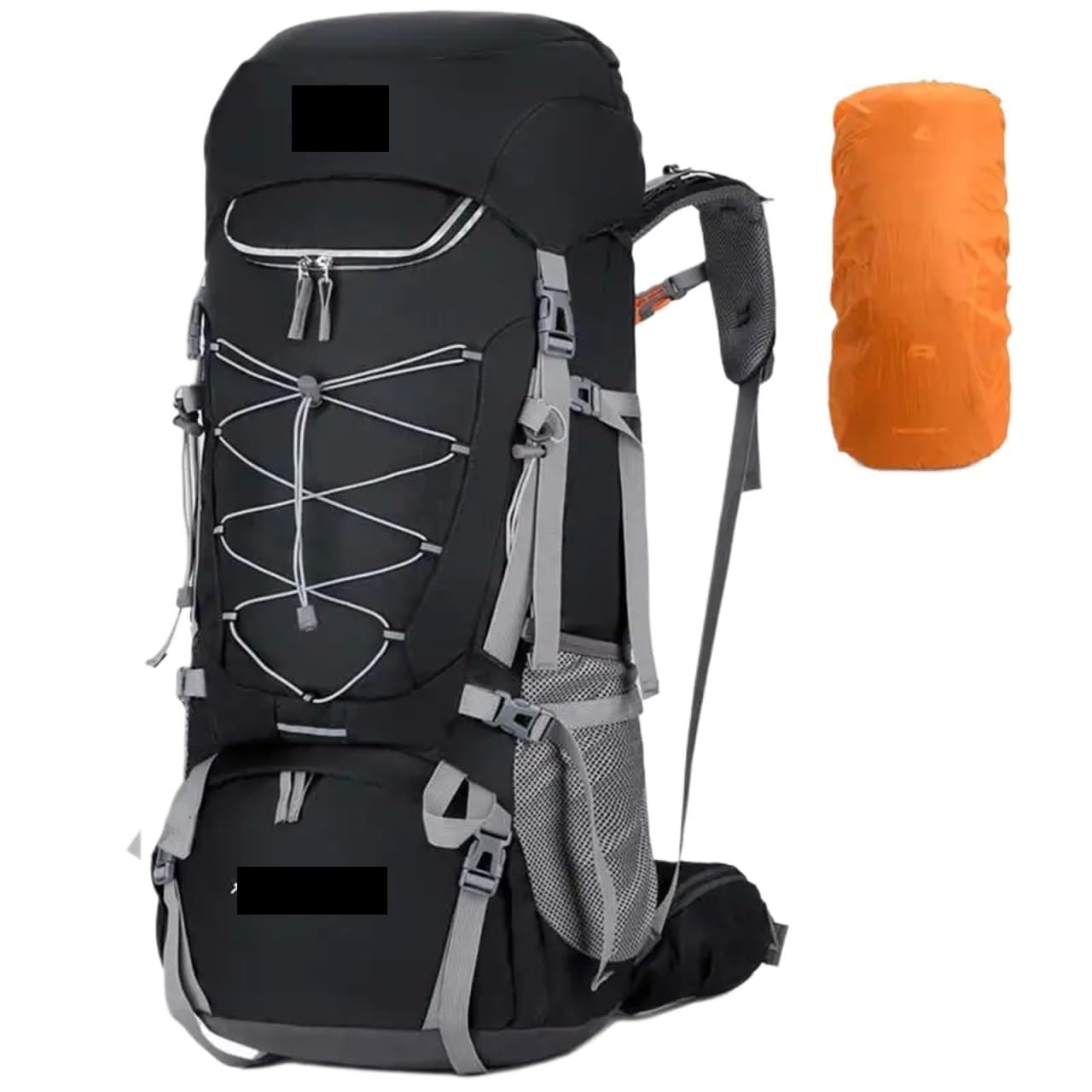 Zaino Da Trekking Zaino da campeggio da 75 litri Borsa sportiva da viaggio con copertura antipioggia Arrampicata Alpinismo Trekking Zaino da esterno Borsa da trekking Borsa a tracolla da uomo(Black)