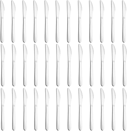 36-Piece Butter Knives, Dinner Knife Set (9 Inches), Food Grade Stainless Steel Table Knife, Knives Silverware for Home/Restaurant/Kitchen, Dishwasher Safe & Mirror Polished