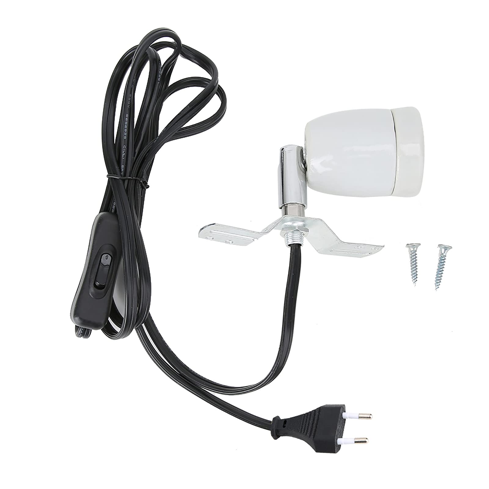 Wärmelampe Lampenfassung, E27 300W Drehbare Heizlampensockel Keramikfassung Reptilien Heizlampe Wärmespotlampe UV-Glühlampe Strahler Keramik-Heizlampe für Aquarium Eidechsen Schildkrötenschlangen