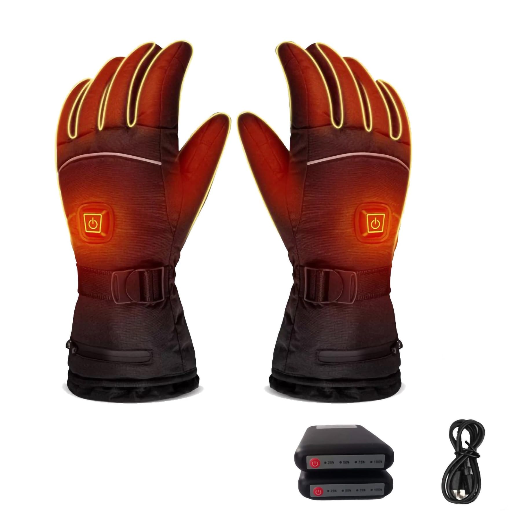 Guanti Riscaldati Elettrici for Uomo Donna, Scaldamani Elettrico Ricaricabile da 6000 mAh, Schermo Toccabile, Guanti Touchscreen Invernali Caldi Impermeabili for Lavoro Snowboard Caccia Campeggio Camm