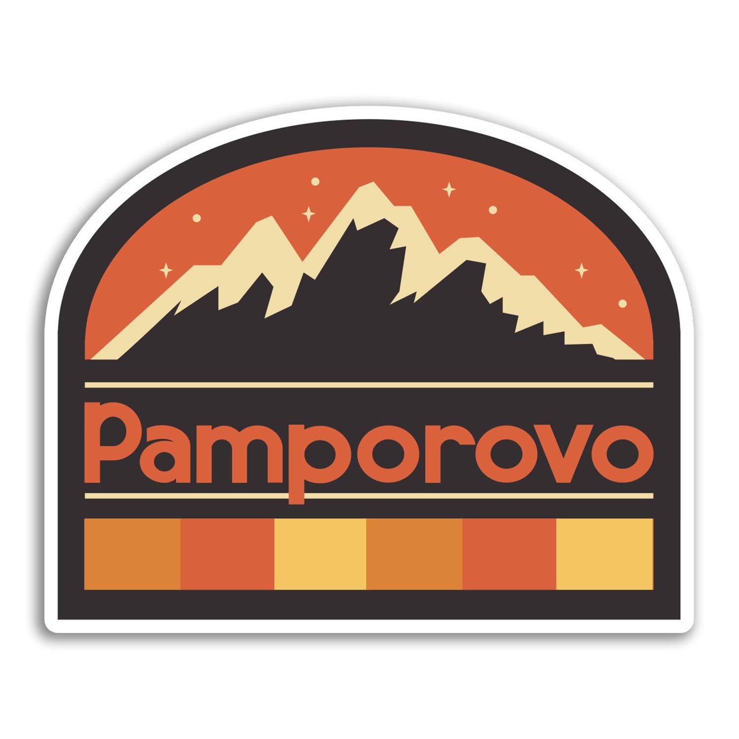 Destination Vinyl Ltd Multi 2 X 10Cm Pamporovo Bulgaria Vinyl Stickers - Travel Fun Sticker Luggage #33097 (10Cm Wide)