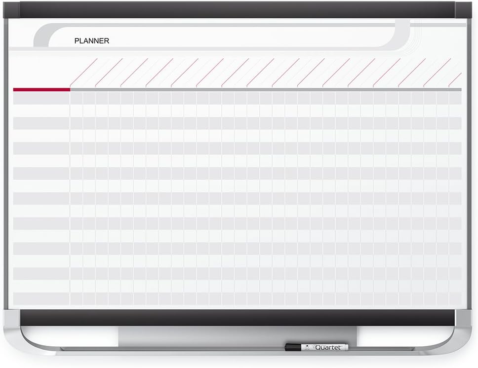 Quartet Prestige 2 Magnetic Total Erase Project Planner, 3 x 2 Feet Board with 16 Row/29 Column Chart (PP32P2)