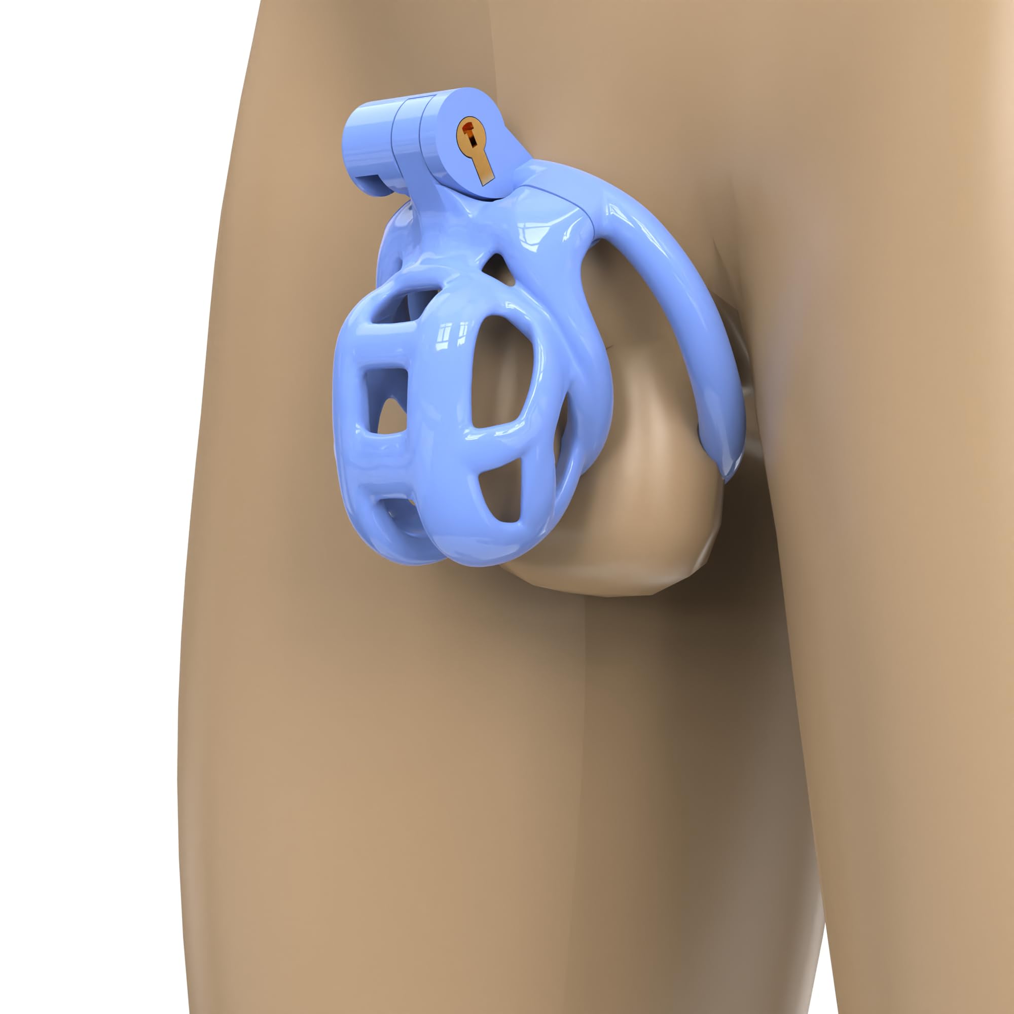 Blue Cobra Chastity Device Yithuet 3D Printed Cock Cage Discreet Packaging XS Blue