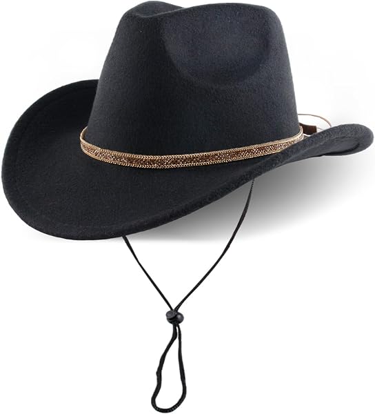Ferosiz Unisex Cowboy Hat with Strap