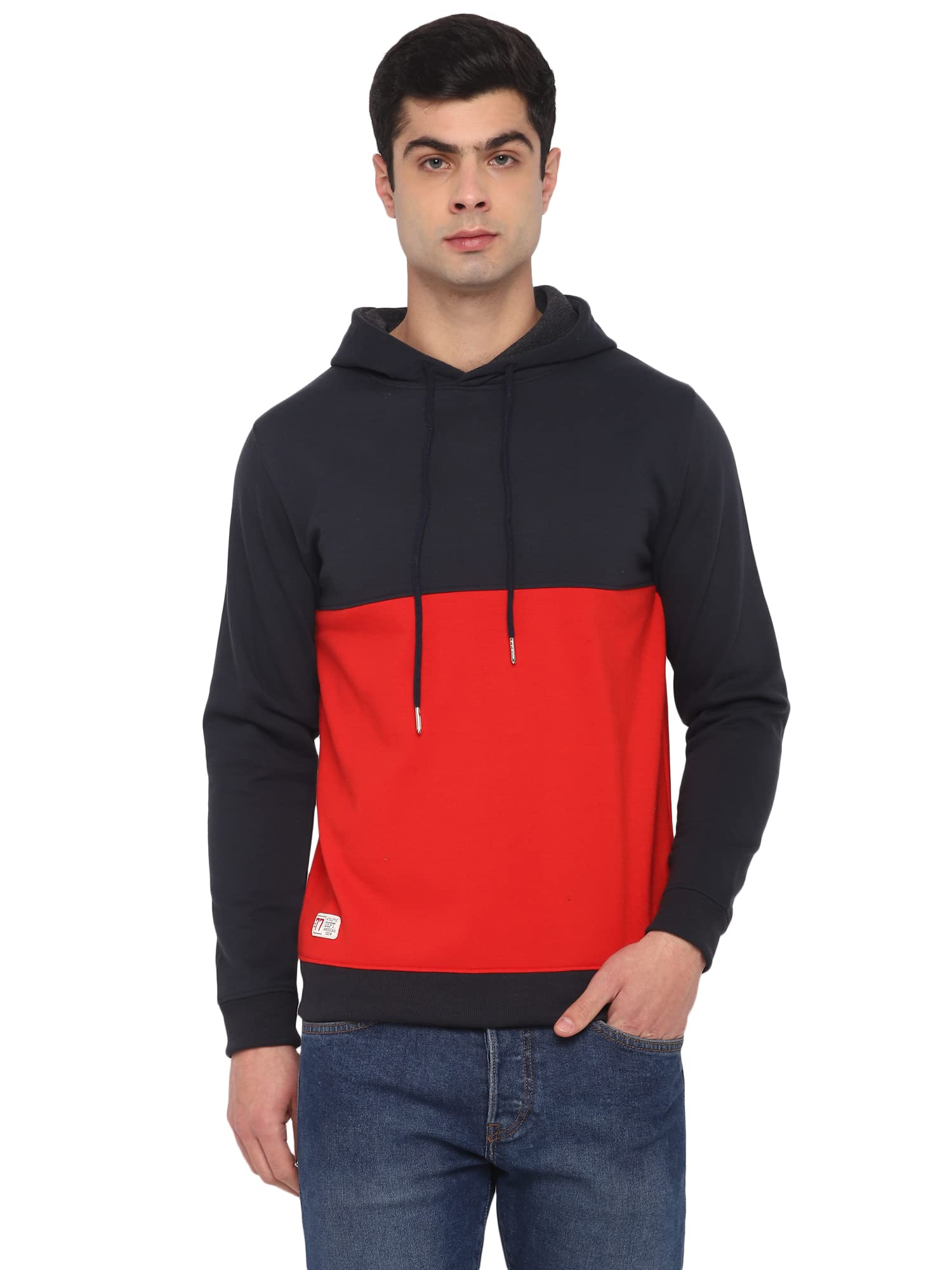 DenikloMen Polyester Fleece Printed Sweatshirt with Hoodie