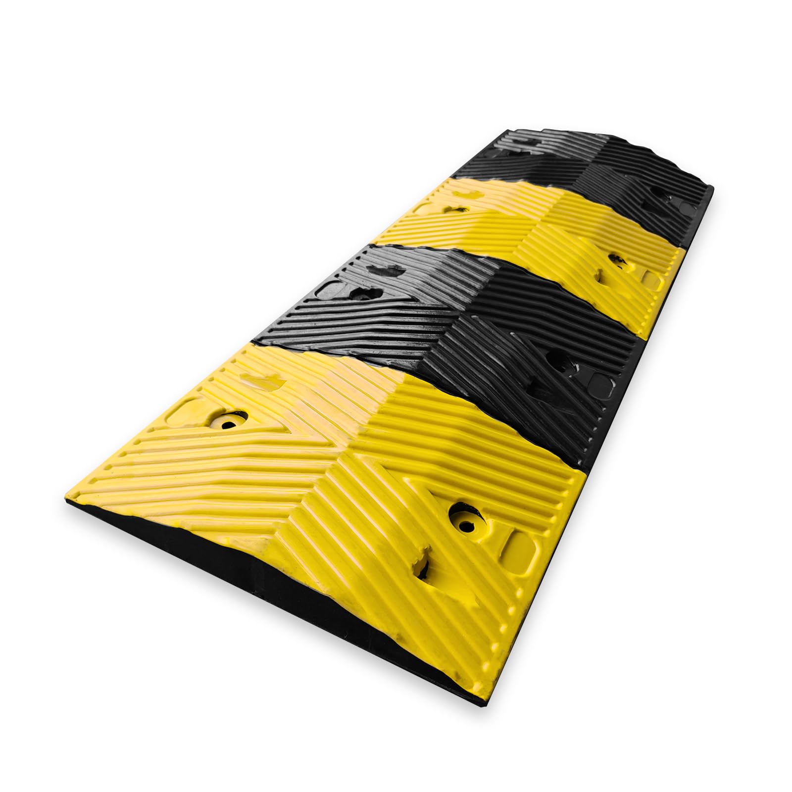 Floordirekt Kenya - Soglia da terra in gomma, di alta qualità, per limite di velocità, 100 x 35 x 5 cm, colore: Nero/Giallo