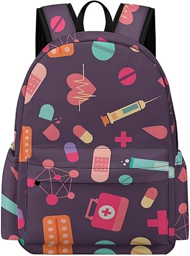 Mochila de viaje de enfermería médica ligera de 16.5 pulgadas para computadora portátil, mochila casual para hombres y mujeres