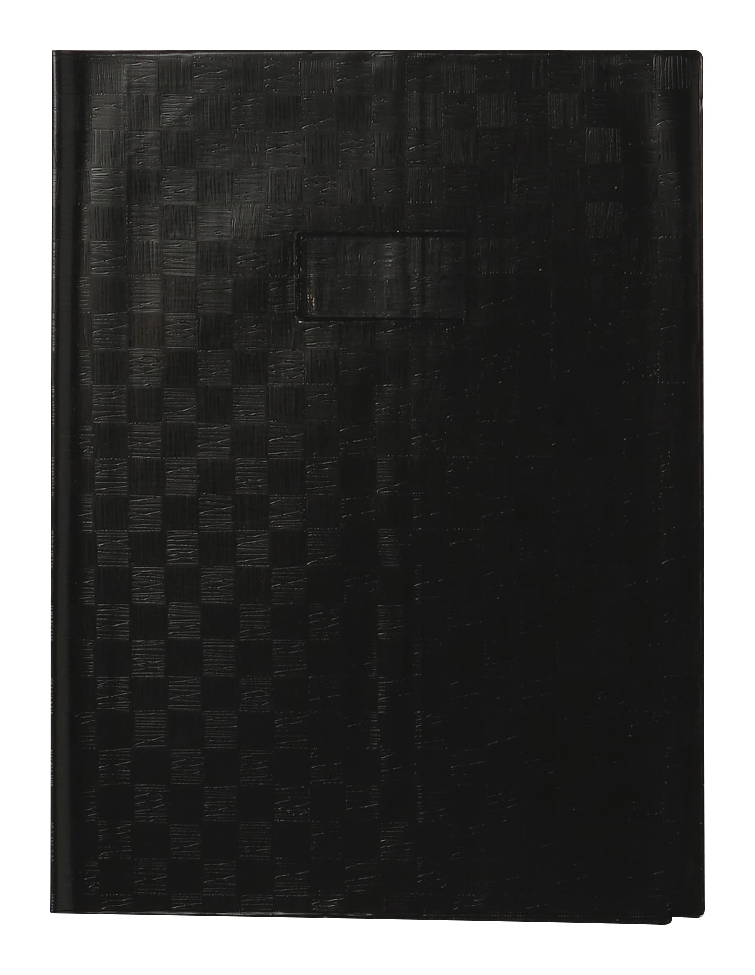 Calligraphe 71307C - One Madras Grain Exercise Book with bookmark flaps in Black - Size: 24x32 cm - 22/100th with Label Holder and Bookmark - PVC Opaque