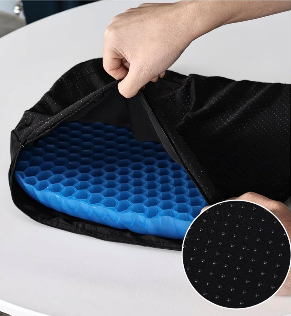 Motorcycle Seat Cushion Large Motorcycle Gel Seat Pad for Long Rides Breathable –Universal Fit for Motorcycles, ATVs