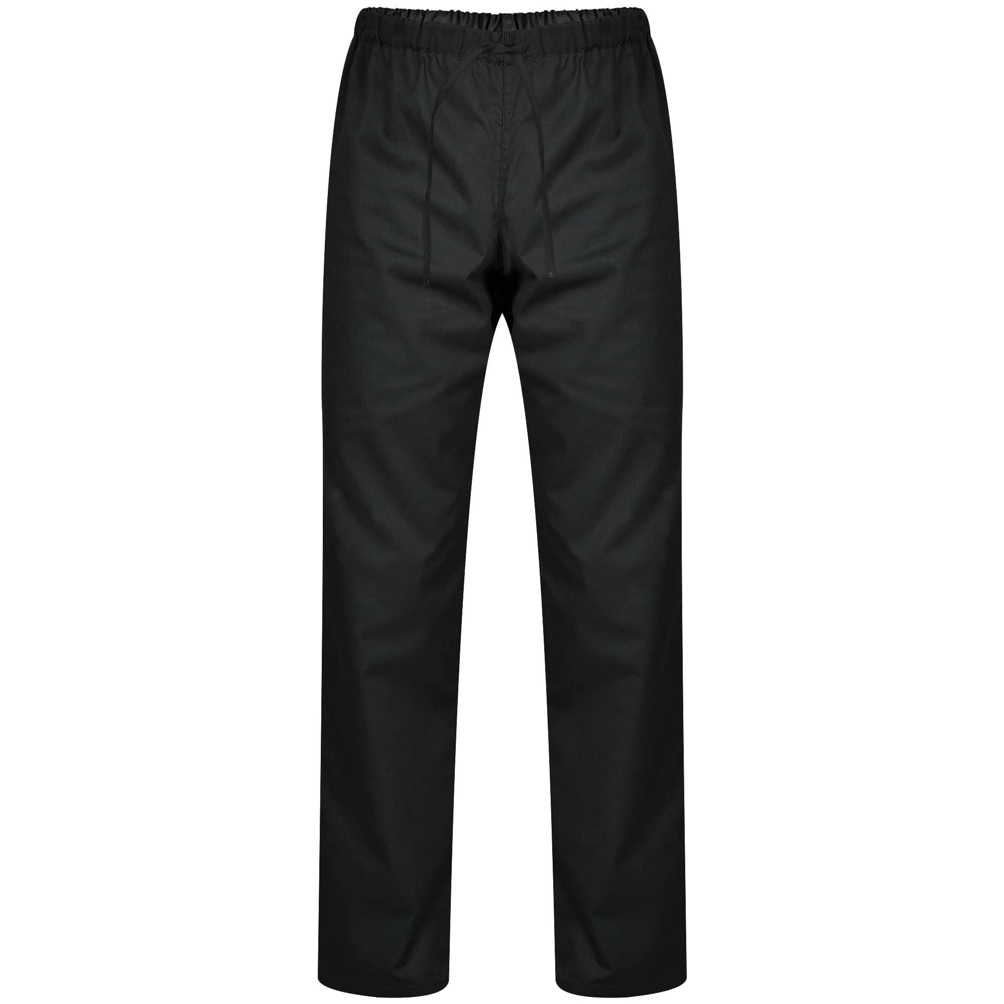 PALLTEX Carlo Chef's Trousers - Men's & Women's Baker's Trousers with Elastic Waistband & Drawstring - XS - 5XL, Black, 5XL