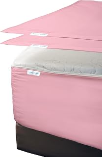 Zip On Fitted Sheet Full Size Light Pink Color 600 TC Cotton 15" Deep | Includes 1 fitted sheet base and 2 zip-on top sheets, Pure Cotton 600 thread count, ultra-soft, breathable