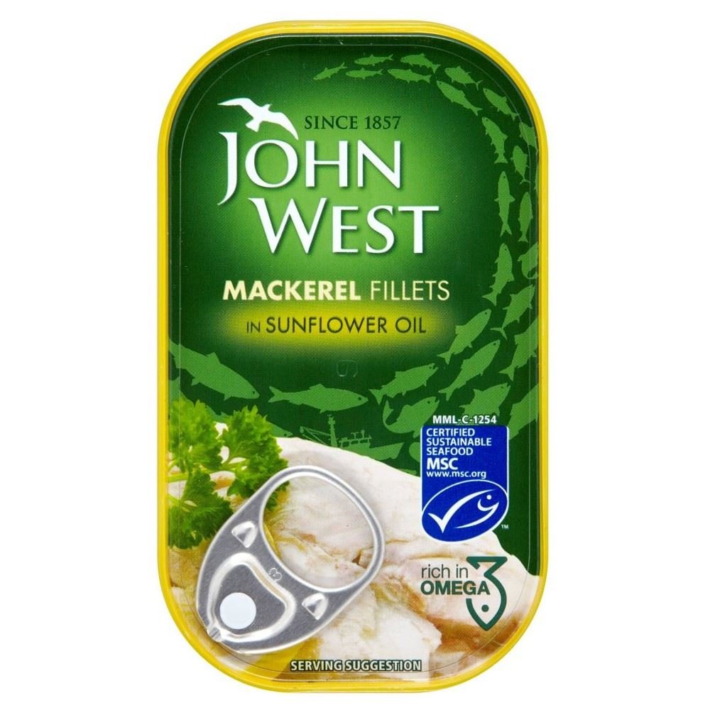 John West Mackerel Fillets in Sunflower Oil (125g) - Pack of 2
