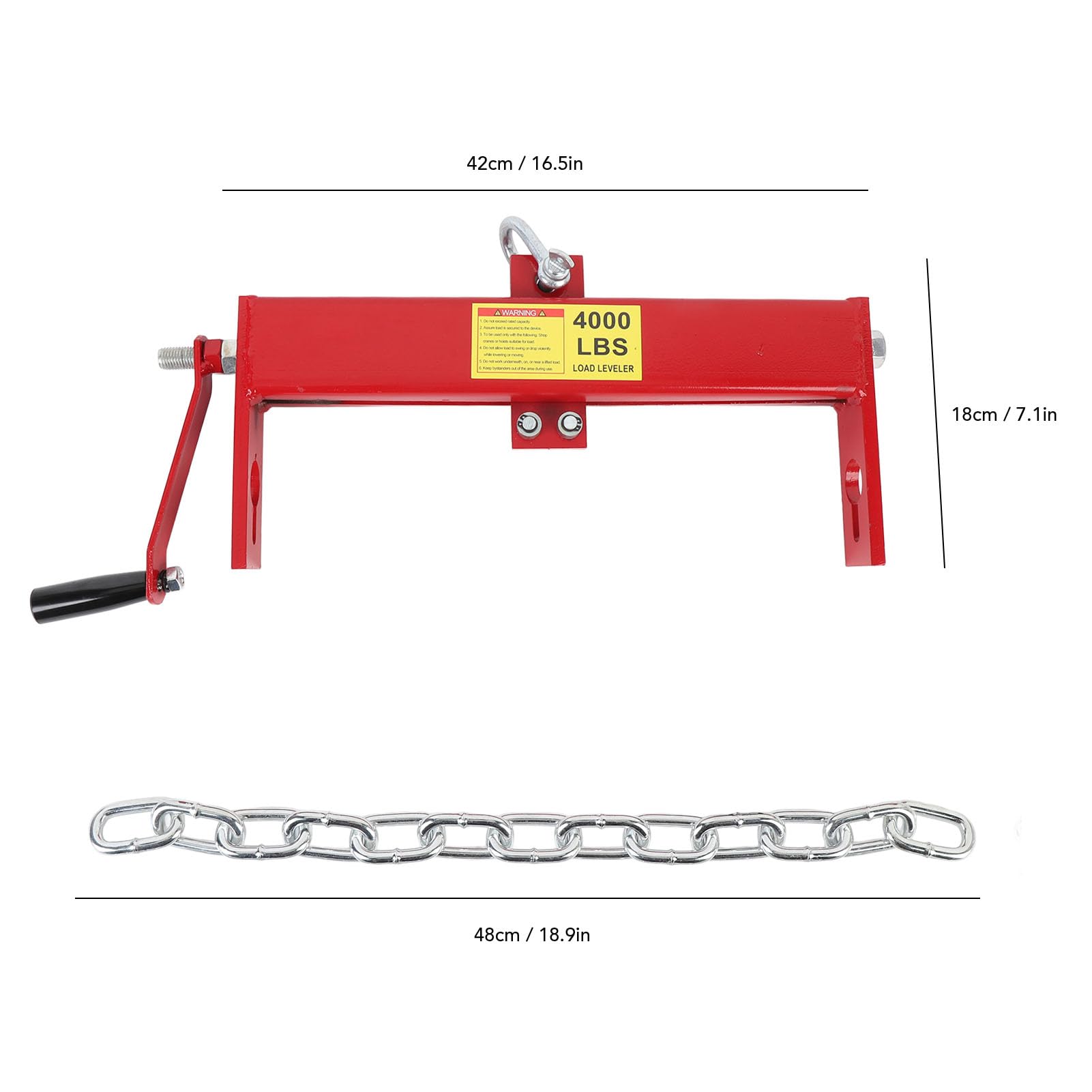 Azule del Motor, Accesorio de la Grúa de Tiendas, Nivelador de Carga de Motor de Hierro Ajustable de 4000 Lbs Rojo para la Caja de Cambios