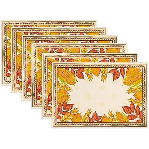 YiHomer Fall Thanksgiving Tabletop Collection for Kitchen Dining Decoration Parties Harvest, Harvest Party, Reversible Placemat Set, 13 x 19 Cover