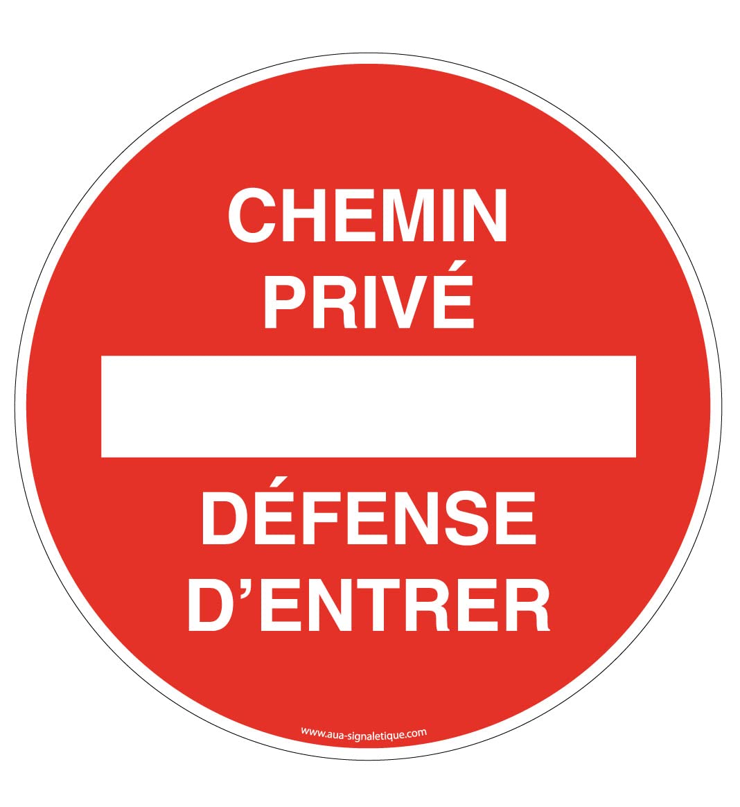 Aua Signaletique - Panneau Défense de Stationner Voie Privée - 200 Mm