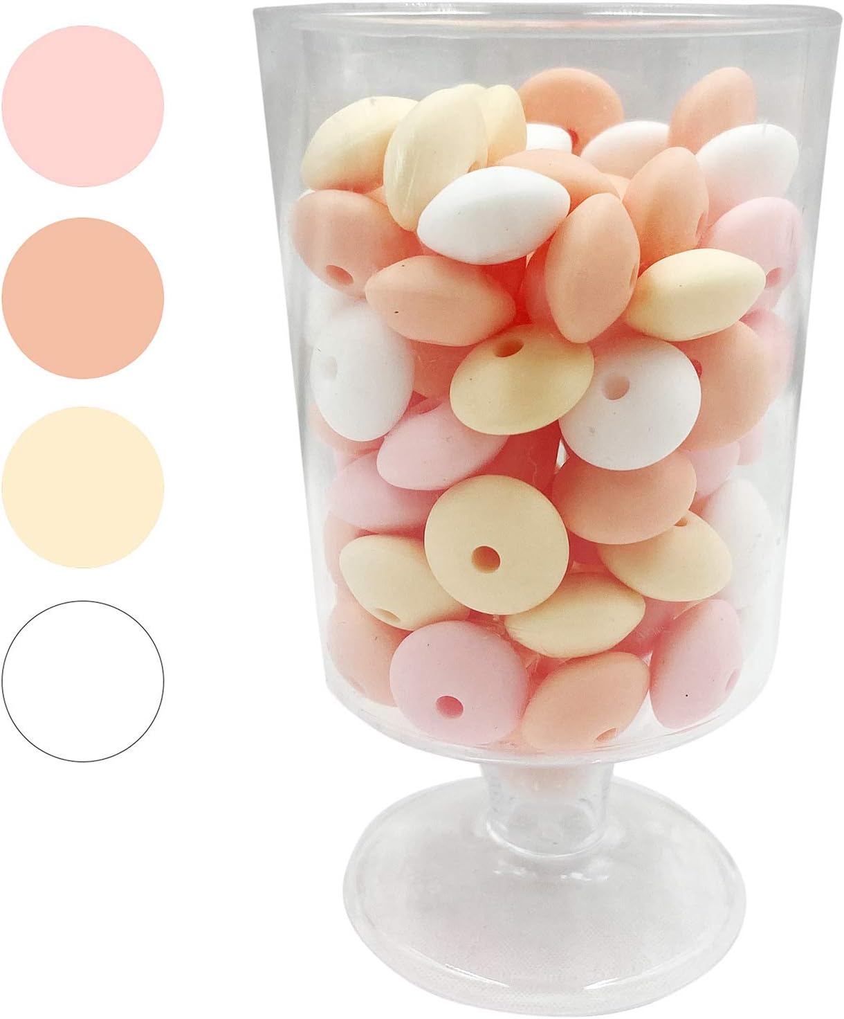 12mm 50pc Silicone Saucer Loose Nursing Chewable Beads for DIY Jewelry