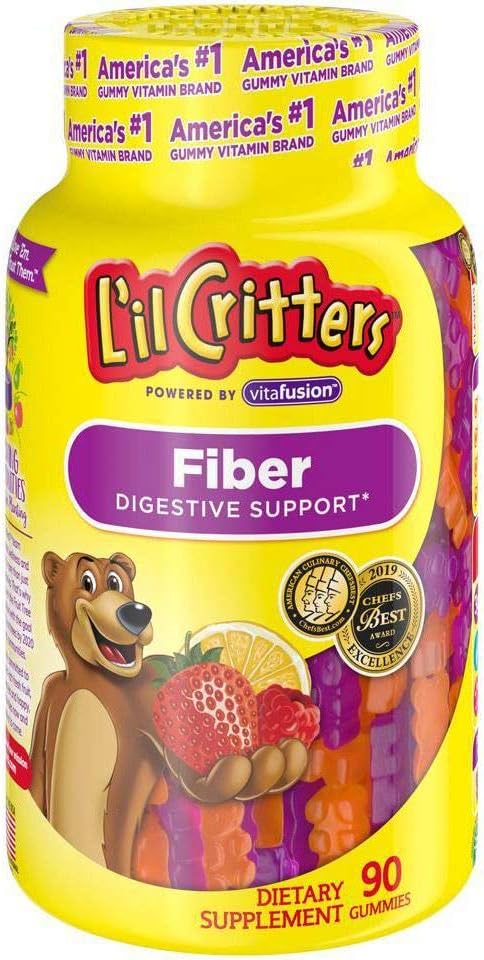 Lil Critters Fiber, Gummy Bears, 90 ct (Pack of 3)