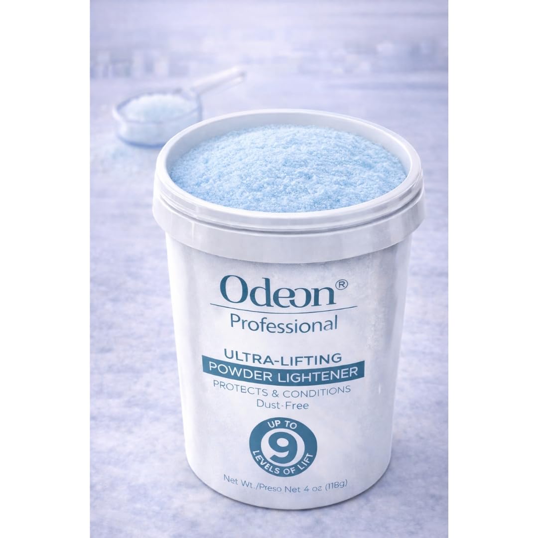 Odeon Professional Ultra-Lifting Powder Lightener 4 oz, Hair Bleach Powder Lifts Up to 9 Levels for Balayage & Highlights