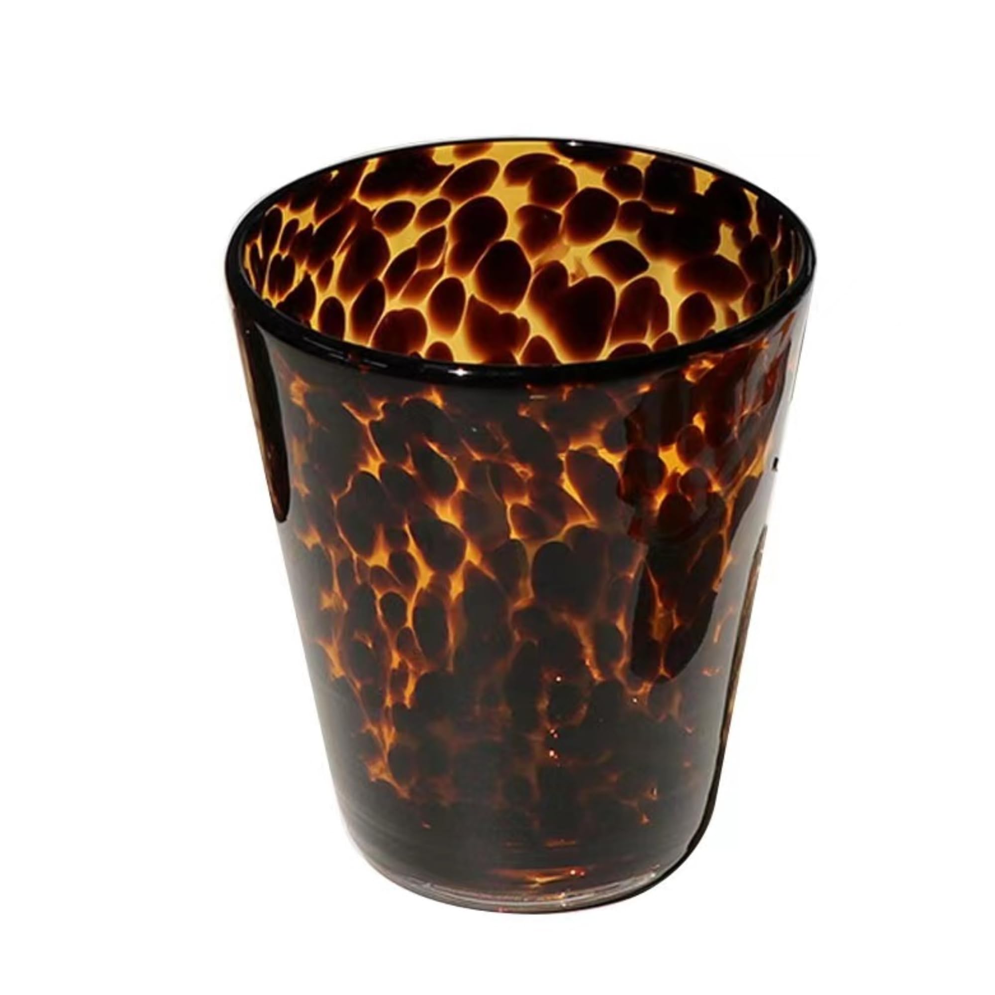 Leopard Print Vintage Drinking Glasses Y2k Cute Mugs Cheetah Print Aesthetic Cups Aesthetic Room Decor Aesthetic Stuff (Leopard Print,300ml)