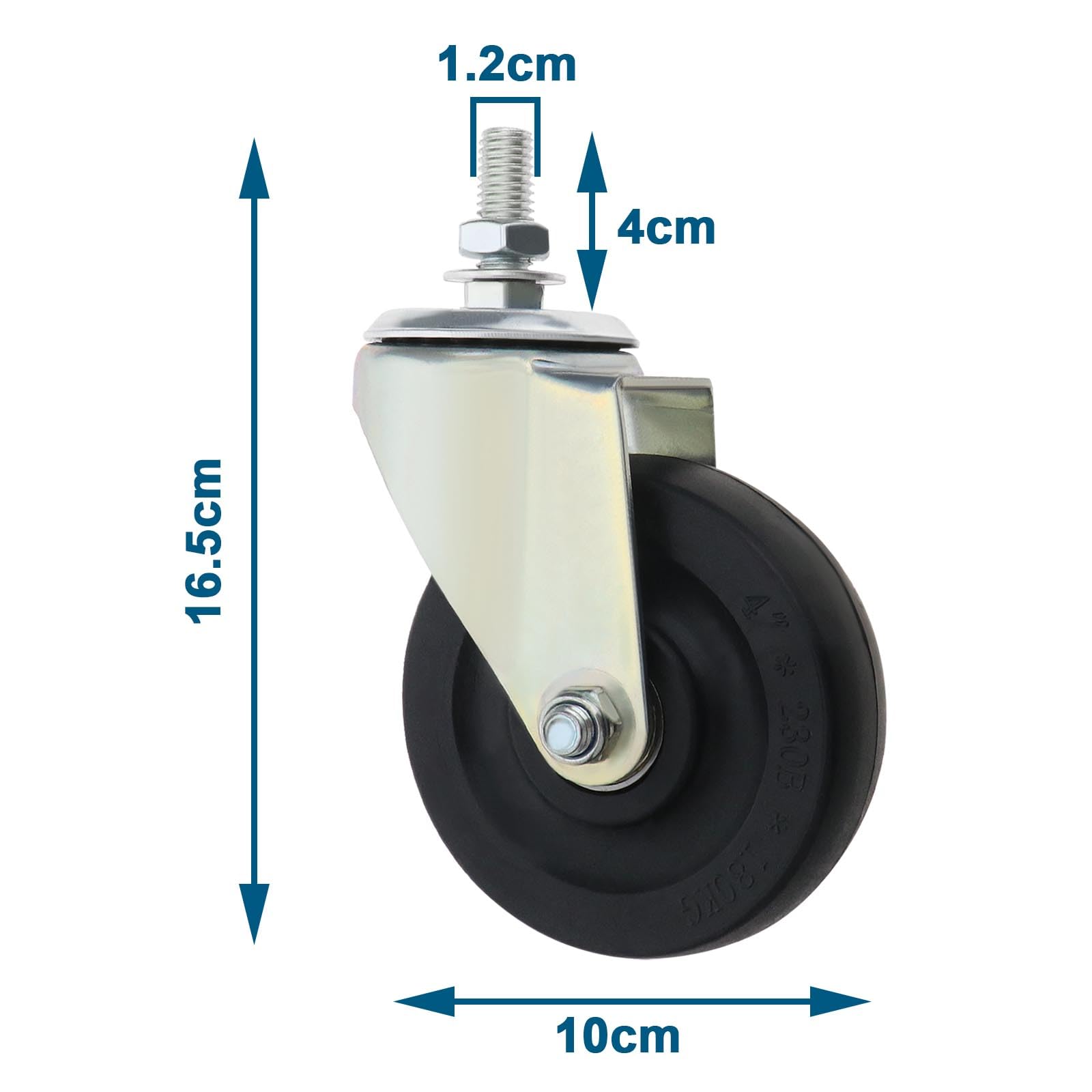Be In Your Mind 4in Hoverkart Wheel Replacement with Metal Bracket Hoverboard Wheels Rubber Replacement Wheels Scooter Accessories & Parts - Image 4