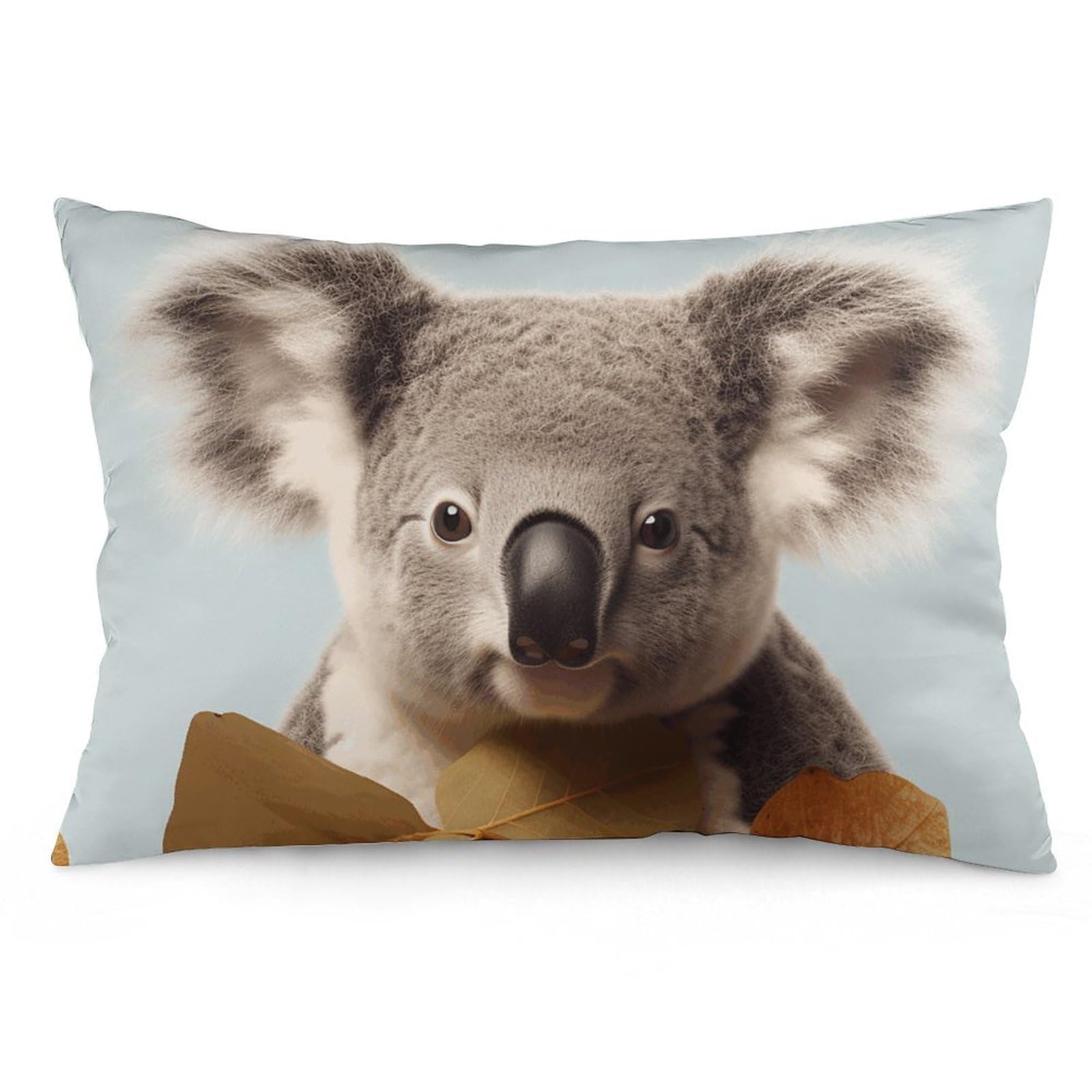 2 Pack Pillow Cases for Hair and Skin, Soft Breathable Pillow Case Covers with Hidden Zipper, Animals in Leaves Pillowcase 20"x30" Pillow Covers for Sleeping Gift