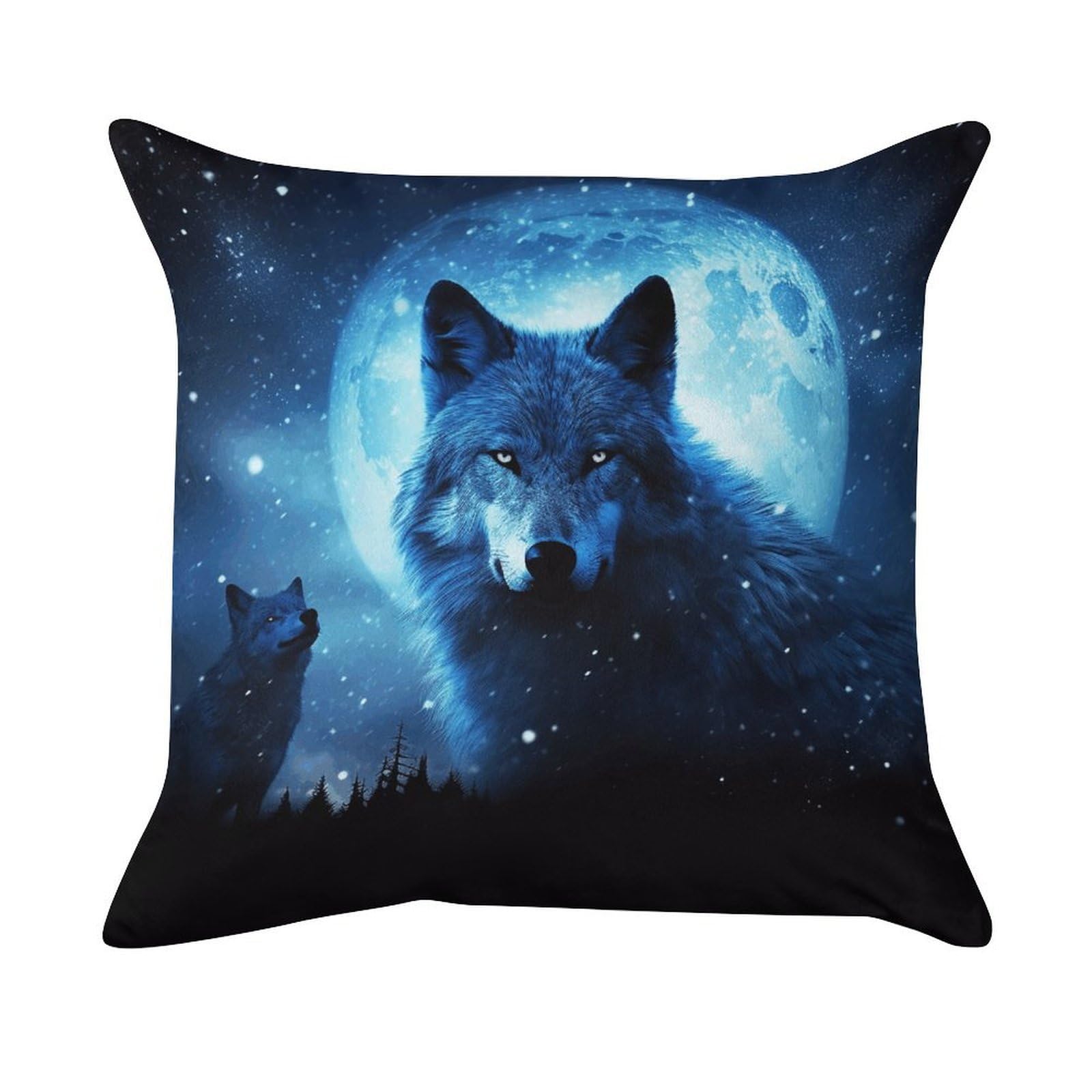 VstaDank Wolfs Pillow Covers Super Soft Pillow Cases Square Throw Pillowcase Decorative Luxury Cushion Cases Velvet Lumbar Pillow Shells with Zipper for All Seasons