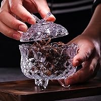 Vista 61 de Colorful Crystal Glass Candy Snack Barrel Storage Jar Embossed Luxury Cookie Buffet Canister With Lids Jewelry Box Jar Biscuit Containers
