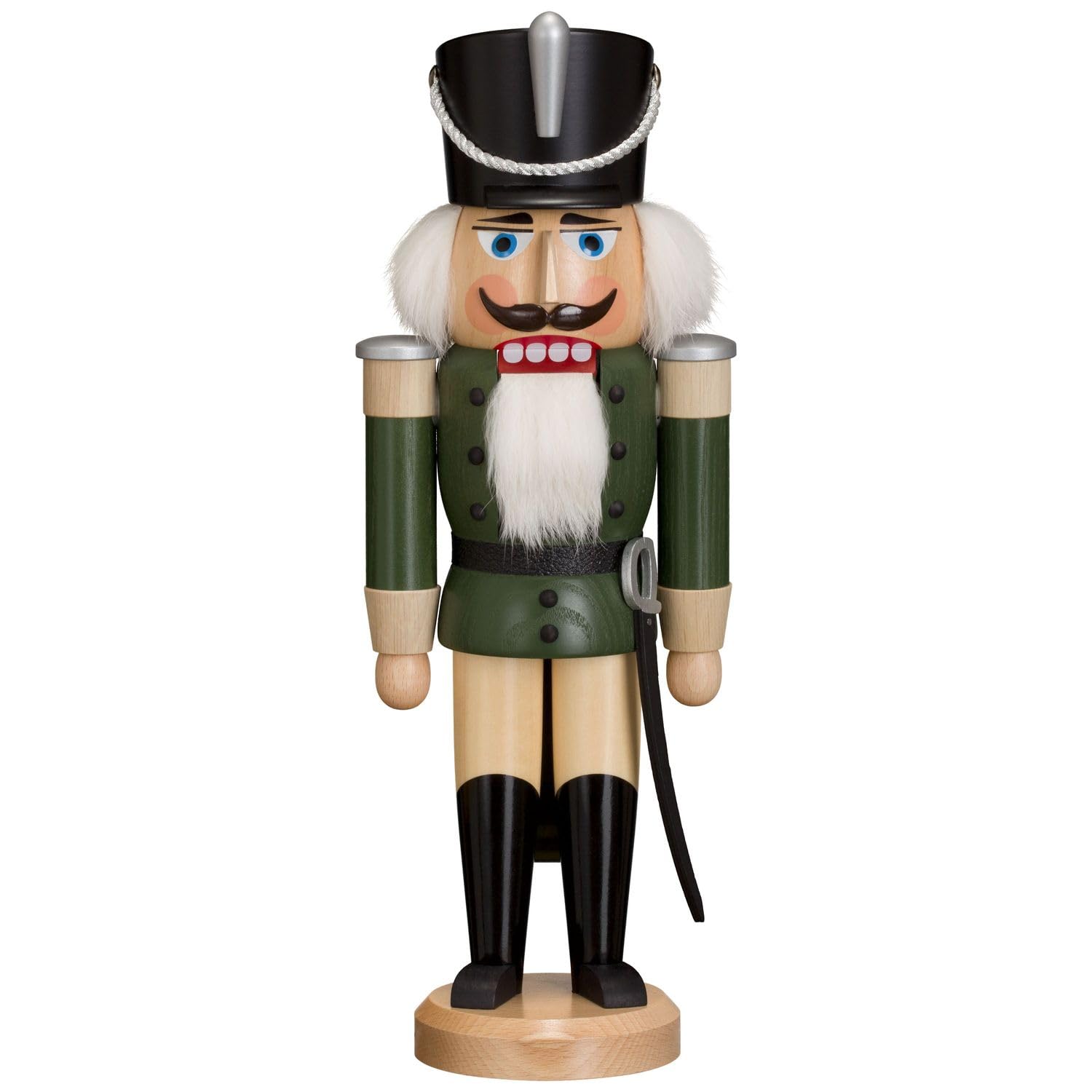 Casse-Noisette hussard frêne vert, le cadeau de Noël traditionnel idéal en bois d'Erzgebirge