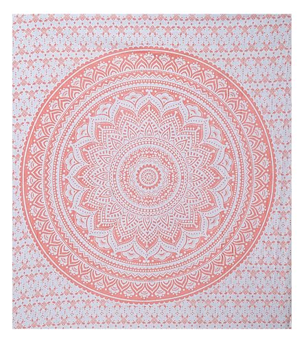 Tapiz de mandala rosa de 127x152 cm para decorar tu salón bohemio