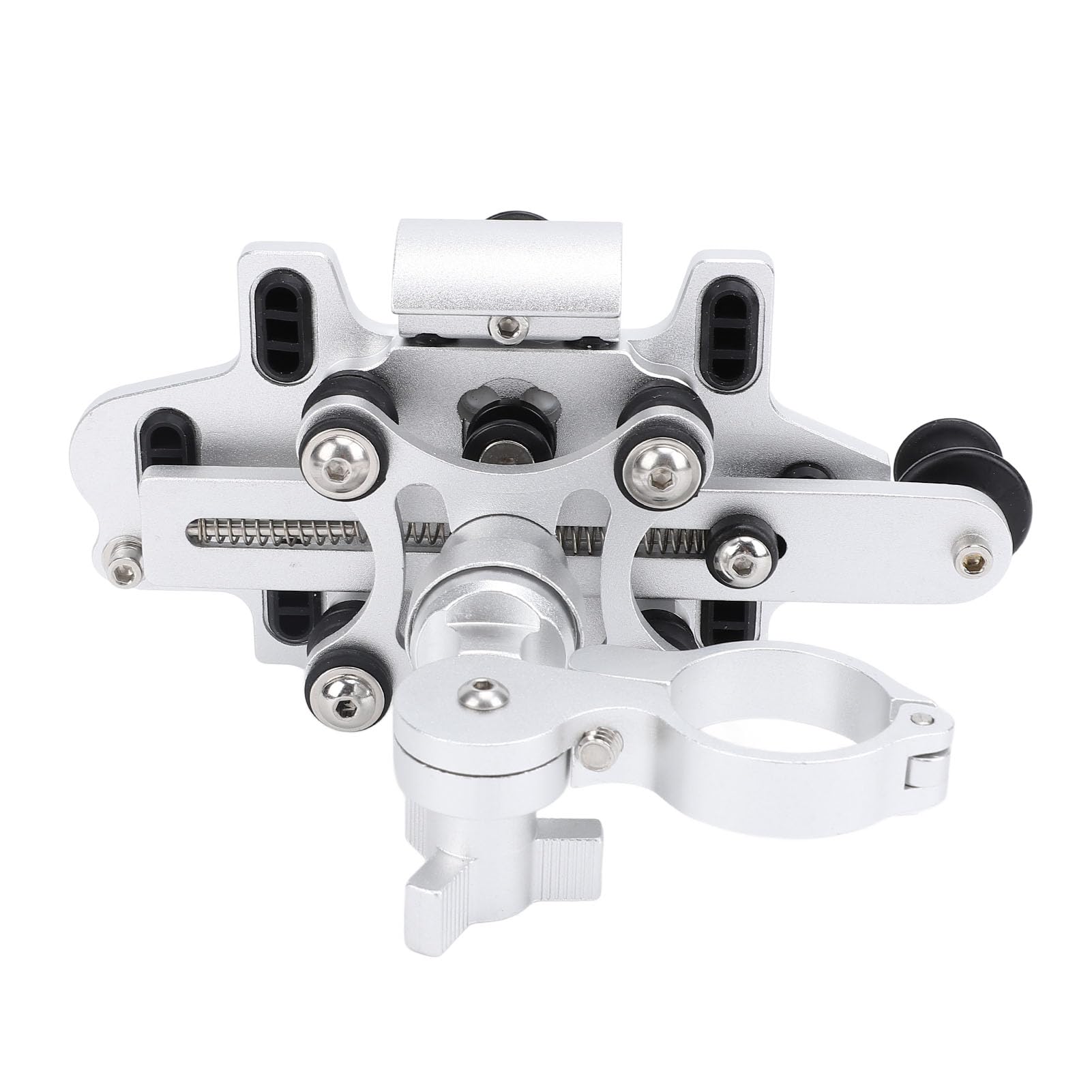 Support de Téléphone de Moto en Alliage D'aluminium, Poignée à 5 Griffes avec Coussinet en Silicone pour Une Protection Antichoc, Conception de Rotation pour Un Angle de Réglable, (Silver)