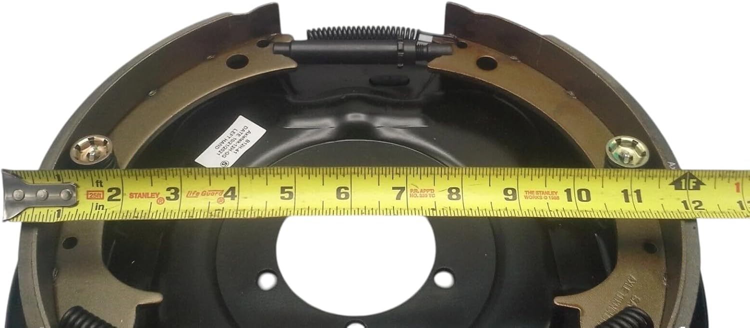 Left Driver Side Hydraulic Brake Backing Plate for Trailer, 12", 5 Bolt, 7000 lb