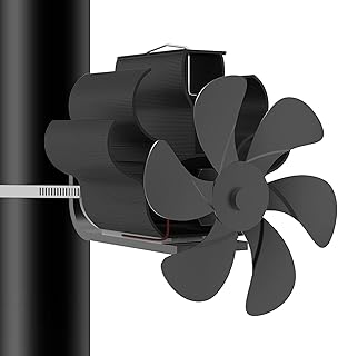 Fireplace Fan, 6 Blades Stove Fan, Quiet Fireplace Fan, Stove Fan Without Power, Fireplace Fan for Wood/Firewood/Fire Pit/Stove Pipe, Stove Fan for Fireplace (Pipe Chimney Fan)