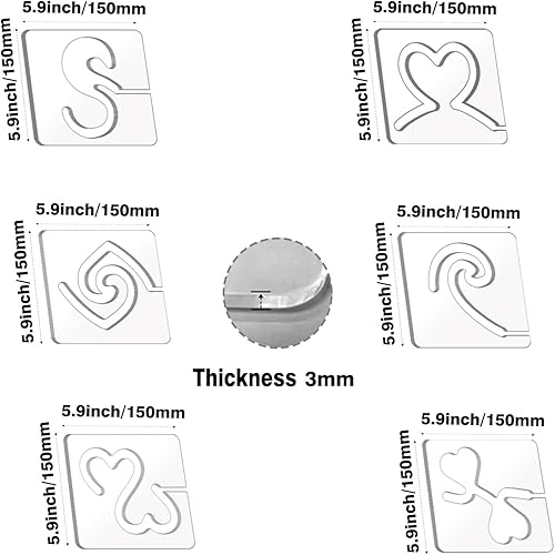 Miniatura 2 de Kapyoo Juego de plantillas de acolchado de movimiento libre, reglas de acolchado y plantillas de acolchado para máquina de acolchado, suministros de