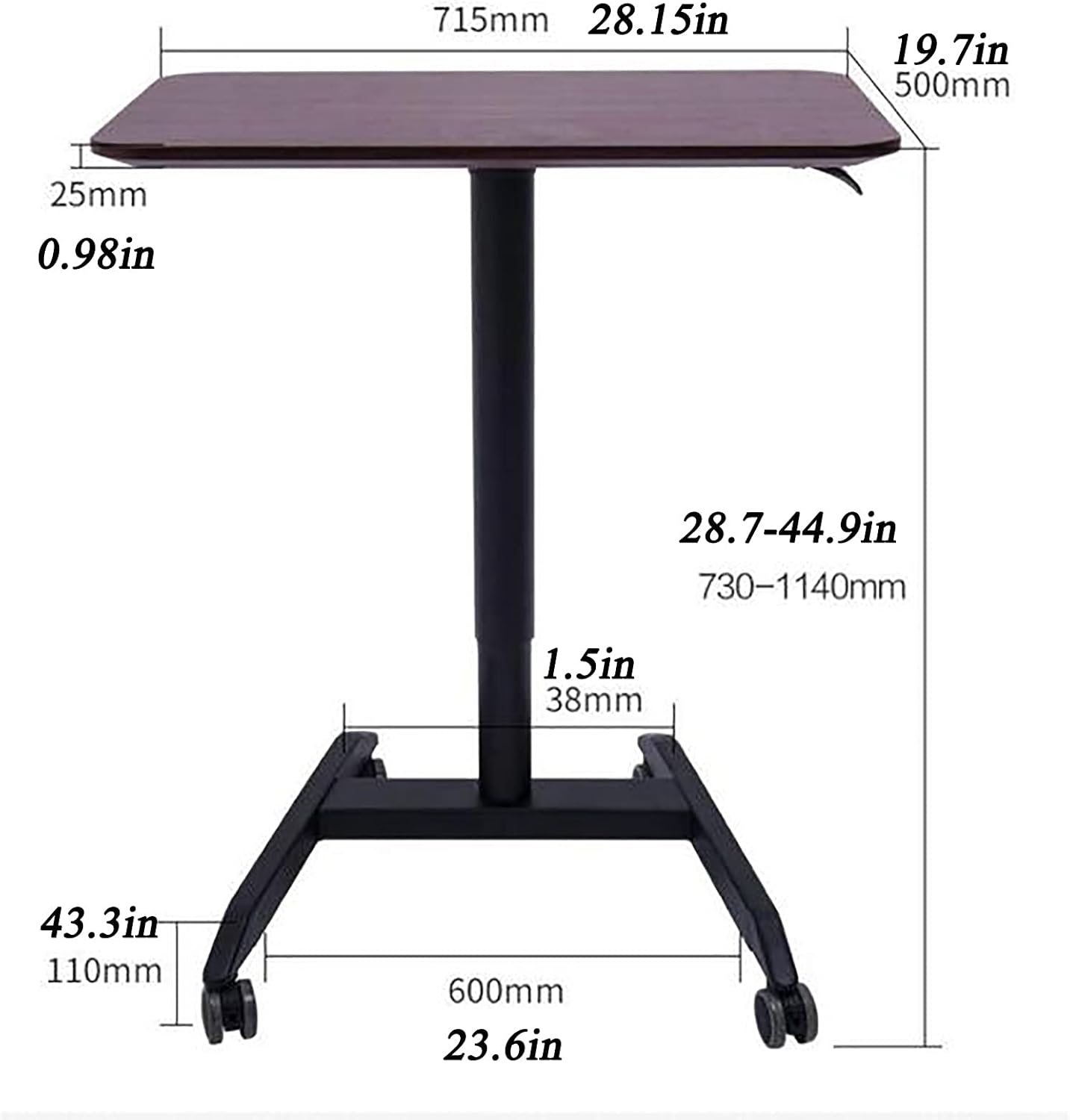 Laptop cart Laptop Cart On Wheels,Height Adjustable Sitting Mobile Laptop Desk Cart Ergonomic Side Table, for Home and Office Workspace(Color:A)