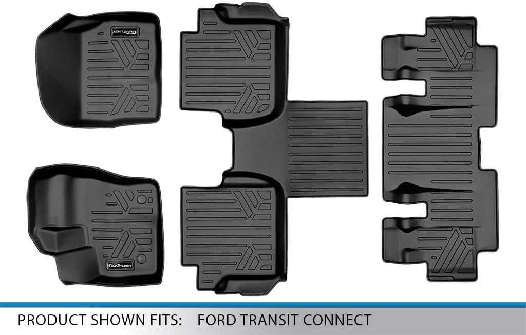 SMARTLINER 3 Row Floor Mat Liner Set for 2014-2017 Ford Transit Connect