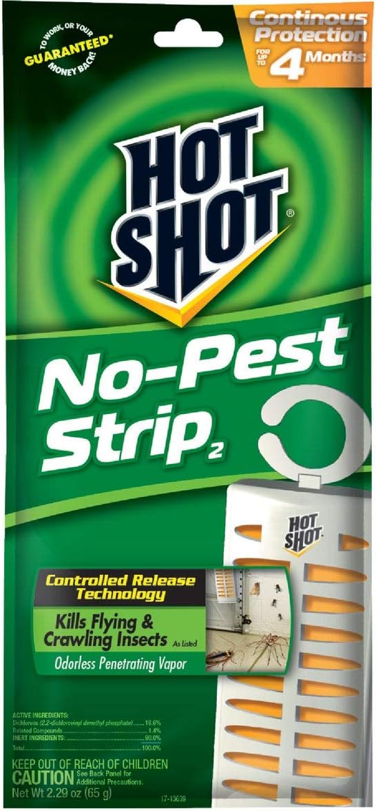 Hot Shot No-Pest Strip 2, Controlled Release Technology Kills Flying and Crawling Insects 2.29 Ounce (Value Pack of 15)