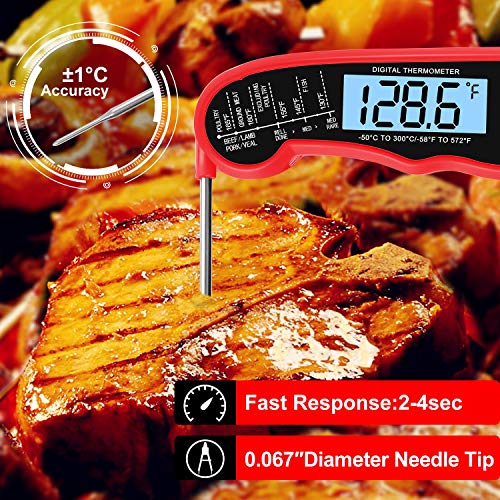 image for KULUNER TP-01 Waterproof Digital Instant Read Meat Thermometer with 4.
