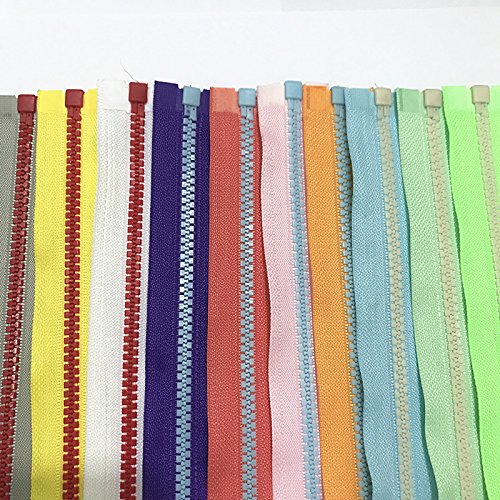 WKXFJJWZC 10pcs Mix Color （40cm） 16" Openings 5# Resin Zipper Pull Ring Zipper Head DIY Sewing Handbags Clothing Accessories (16inch) - Thumbnail 3