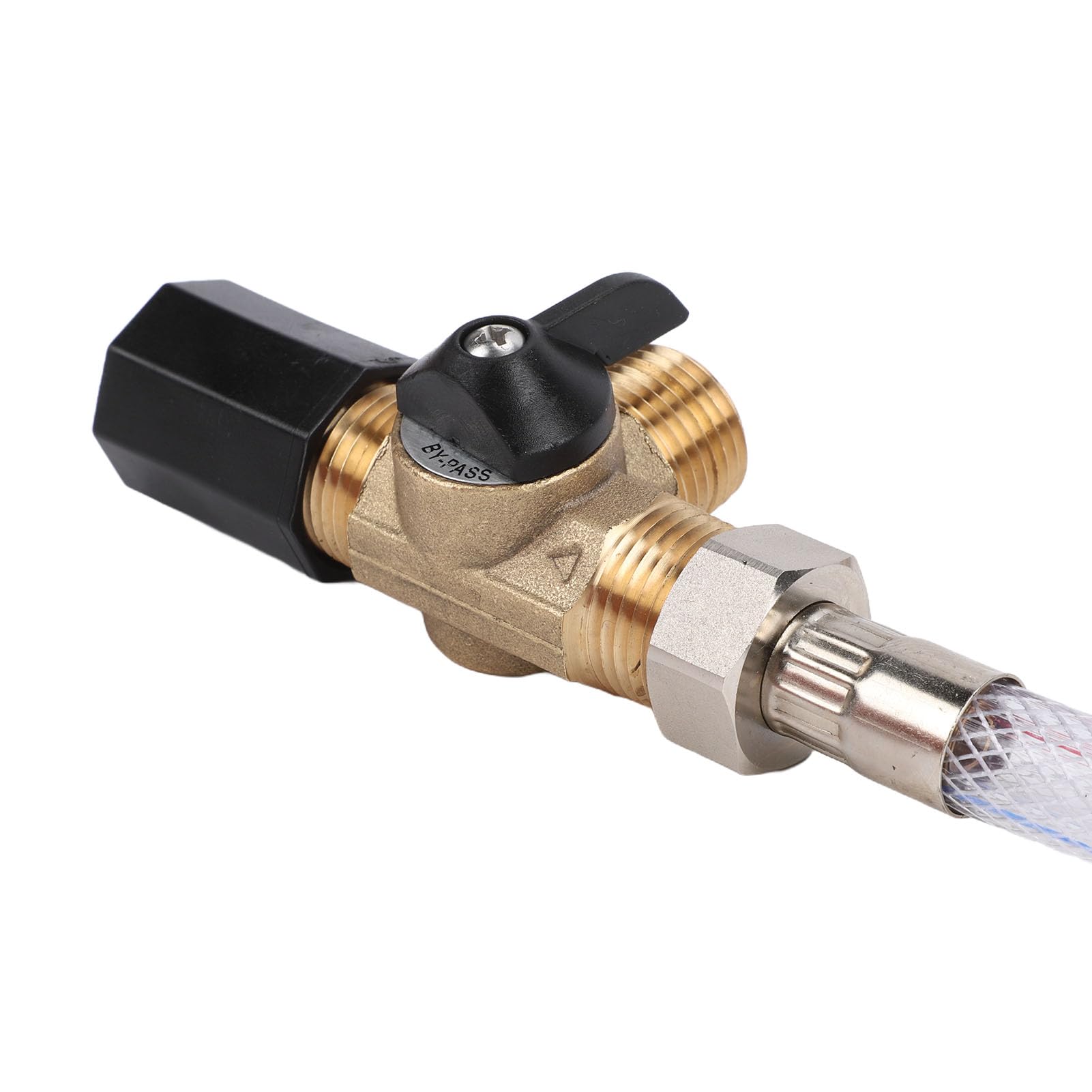 Naroote Kit Valvola Bypass per Scaldabagno 1/2 Pollice NPT Valvola Bypass a 3 Vie in Ottone per Scaldabagno con Connettore in Ottone Resistenza All'erosione per Iniezione Rapida Antigelo
