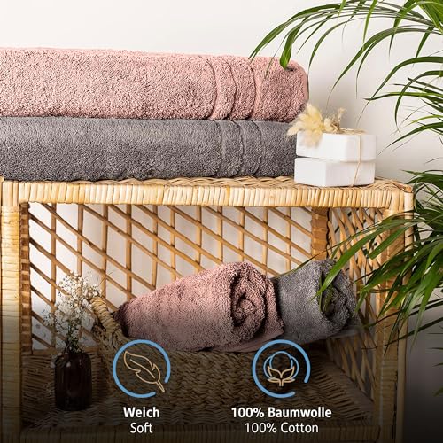 Komfortec 2er Saunatuch Set 70x200 cm aus 100% Baumwolle, XXL-Saunatücher, Sauna Handtuch, Weich, Groß, Frottee, Schnelltrocknend… – Ansicht 2