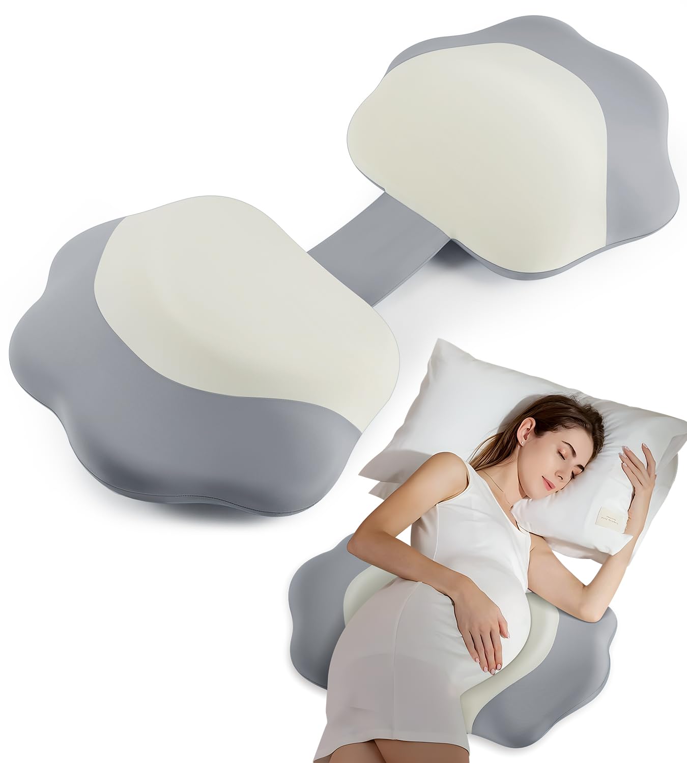 Memory Foam Pregnancy Pillows for Sleeping Side Sleeper Maternity Pillow Support for Back Belly HIPS Adjustable Wedge Pillow
